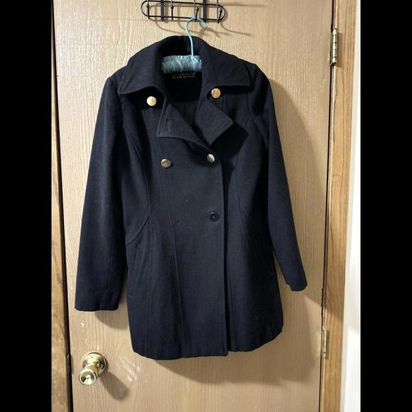 Guess Women’s Stylish Blk Double-breasted Classy‎ Peacoat Med - Picture 1 of 8